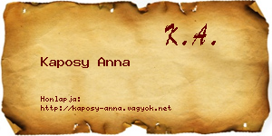 Kaposy Anna névjegykártya