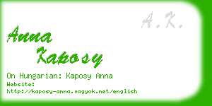 anna kaposy business card